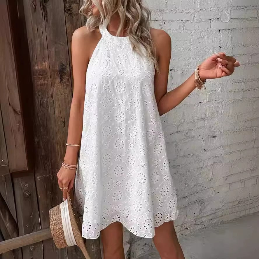 Stella - Floral Halter Neck Dress