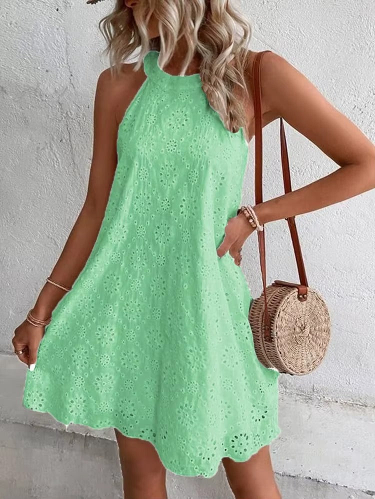 Stella - Floral Halter Neck Dress
