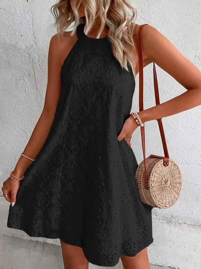 Stella - Floral Halter Neck Dress