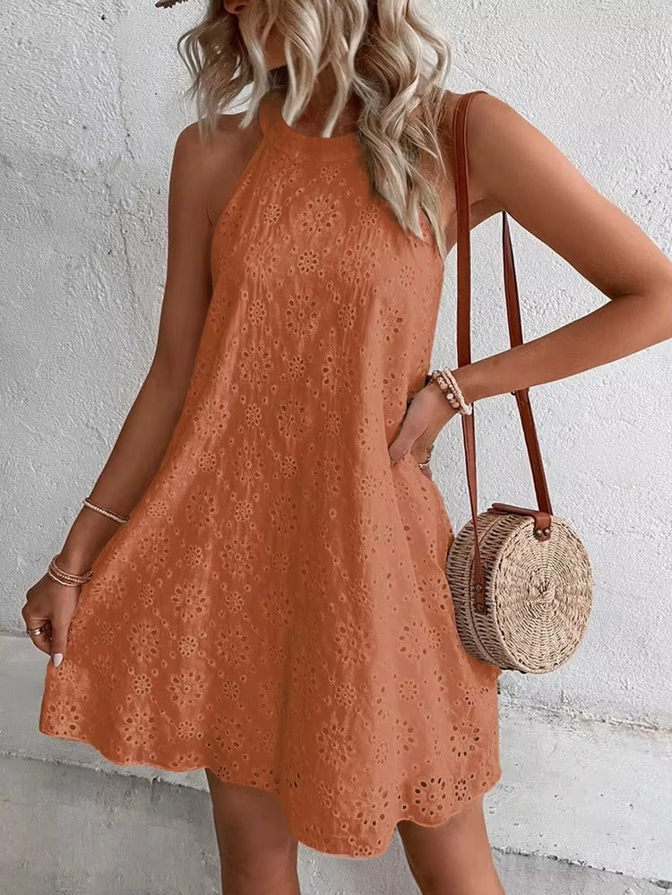 Stella - Floral Halter Neck Dress